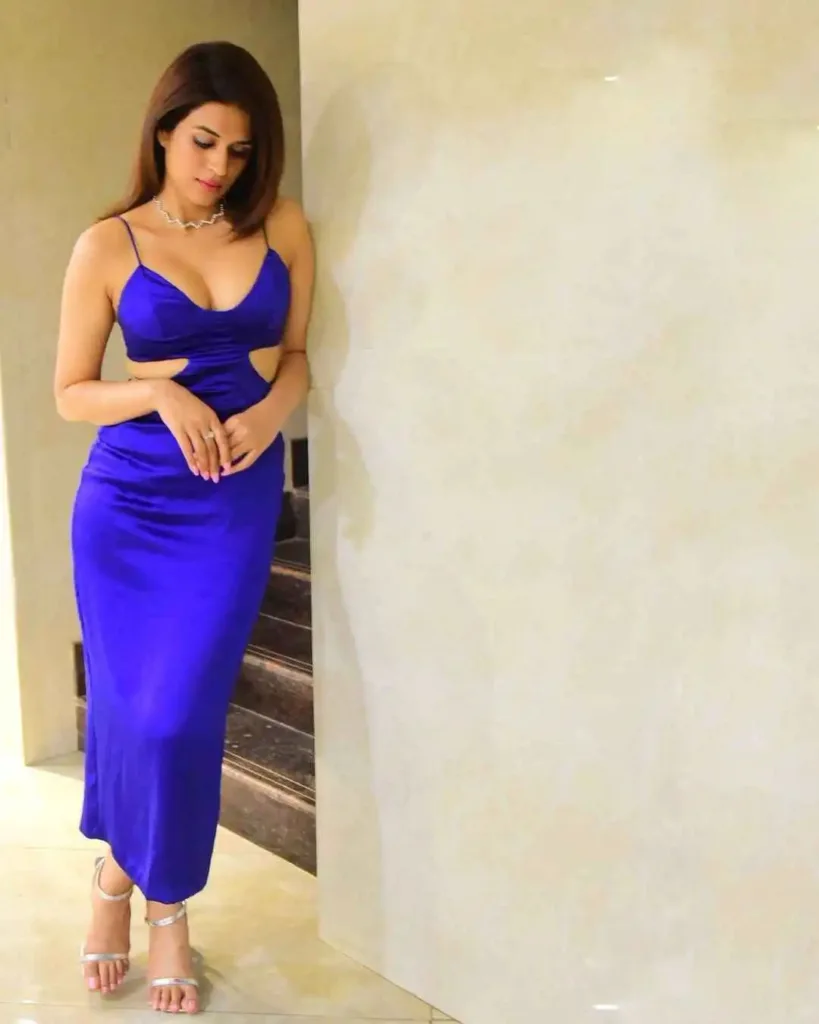 shraddha das blue dress photos