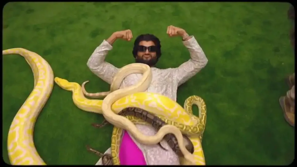 Vijay Deverakonda with snakes