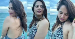 బీచ్ లో అలలతో తడుస్తూ ఎంజాయ్ చేస్తున్న అనసూయ.. వీడియో వైరల్..