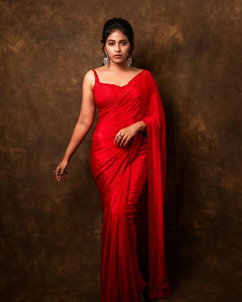 Anjali Red Saree Images